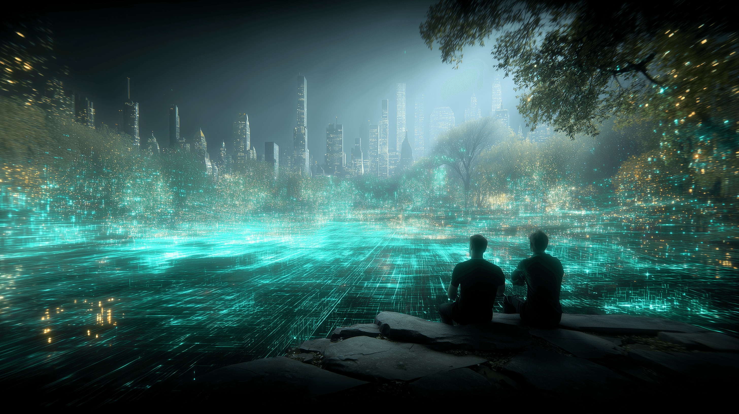 An expansive vista of infinite worlds — luminous landscapes, floating realms, and vast possibilities stretching to the horizon